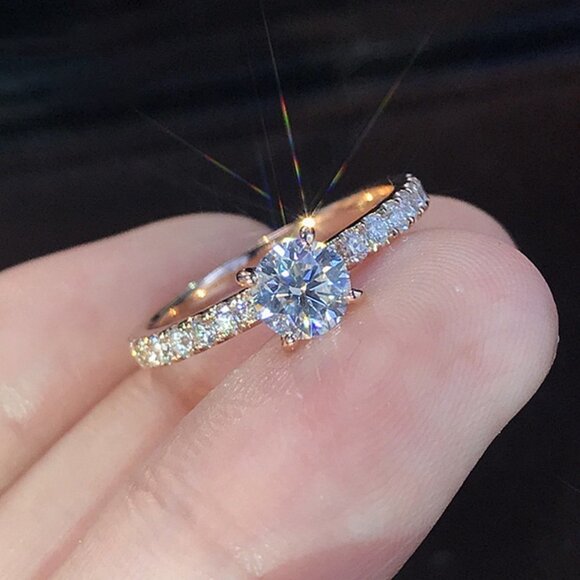 🔥Dainty Refine Crystal Pure Round Beautiful Ring for Women, K880